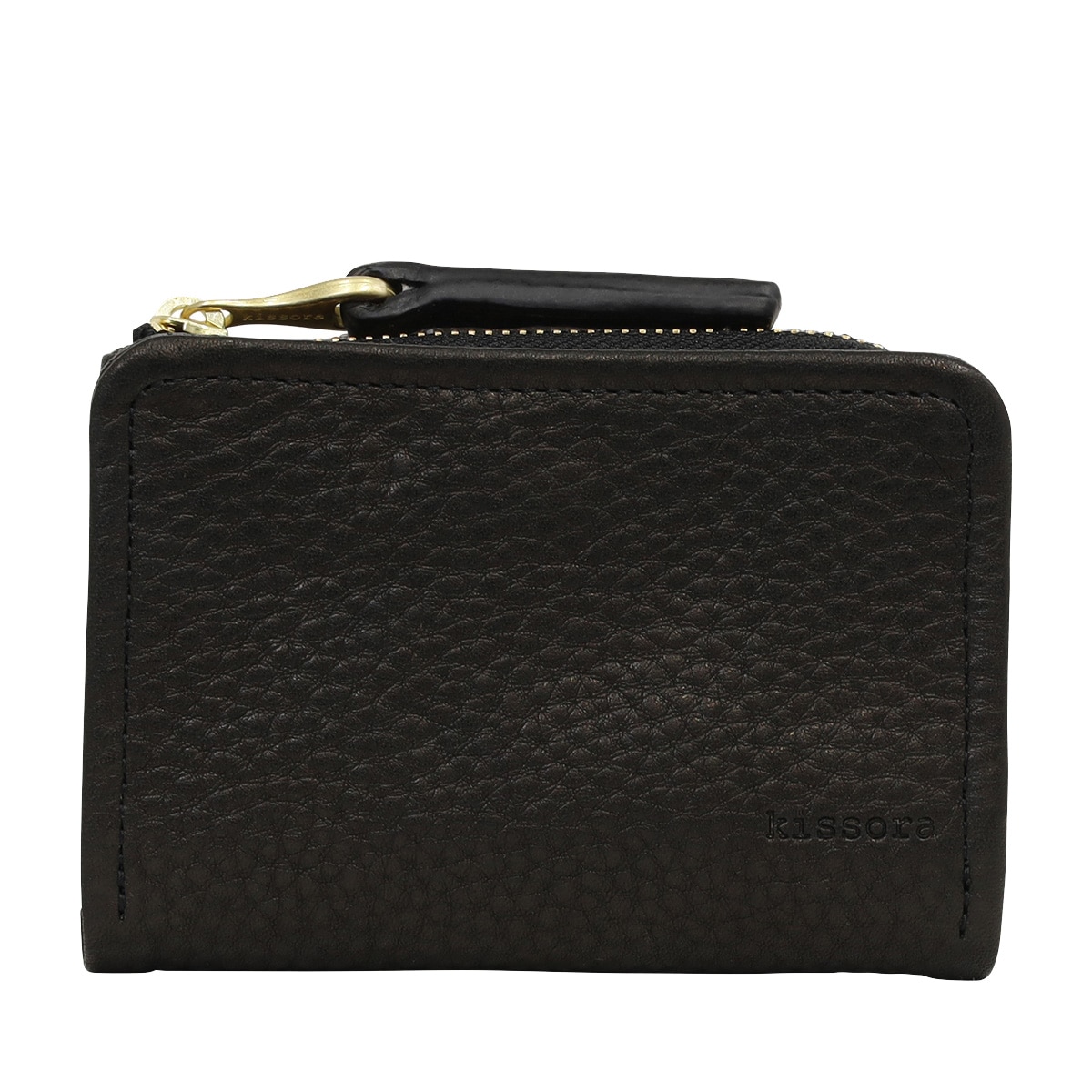 kissora キソラ 二つ折り財布 ボルサ ユニセック KIAS-067 小銭入れス 牛革 日本製 ブラック