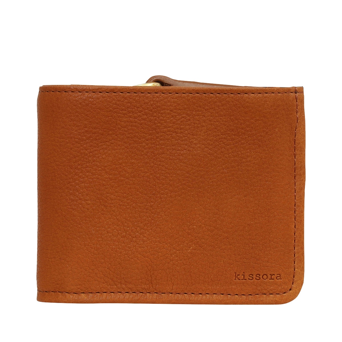 kissora キソラ 二つ折り財布 本革 ボルサ KIAS-068 牛革 日本製 レザー キャメル