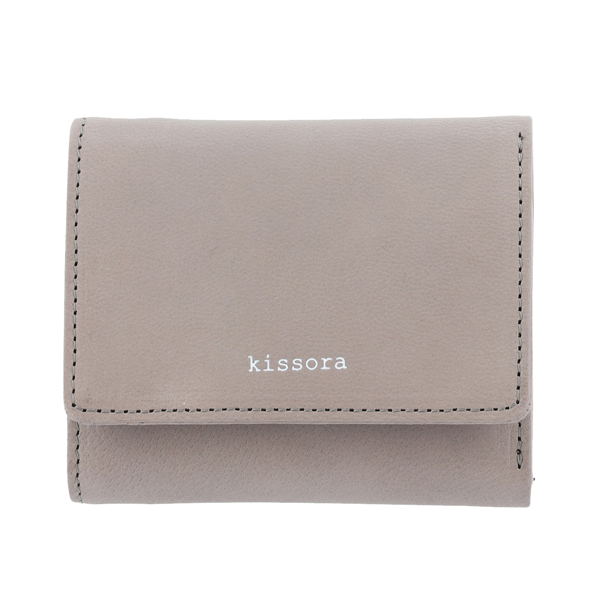 kissora キソラ 三つ折り財布 ラスティック KIAS-071 札入れ BOX型小銭入れ 日本製 グレー