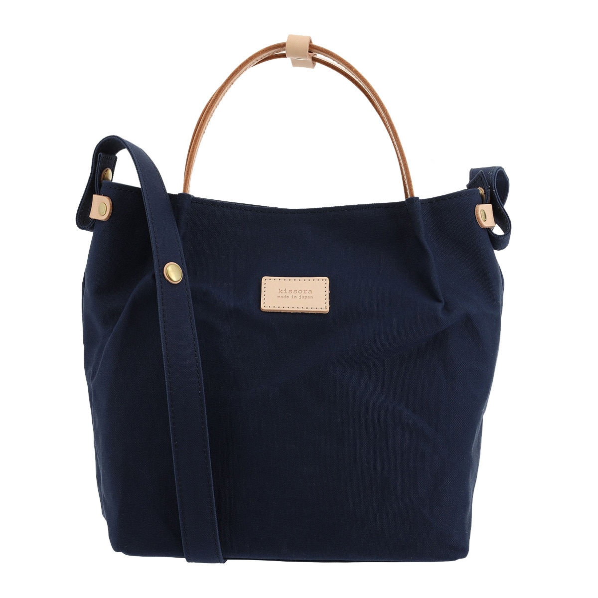 kissora キソラ トートバッグ プルーニャ KIBP-356 日本製 ミニトート 2WAY ショルダーバッグ 帆布 ネイビー