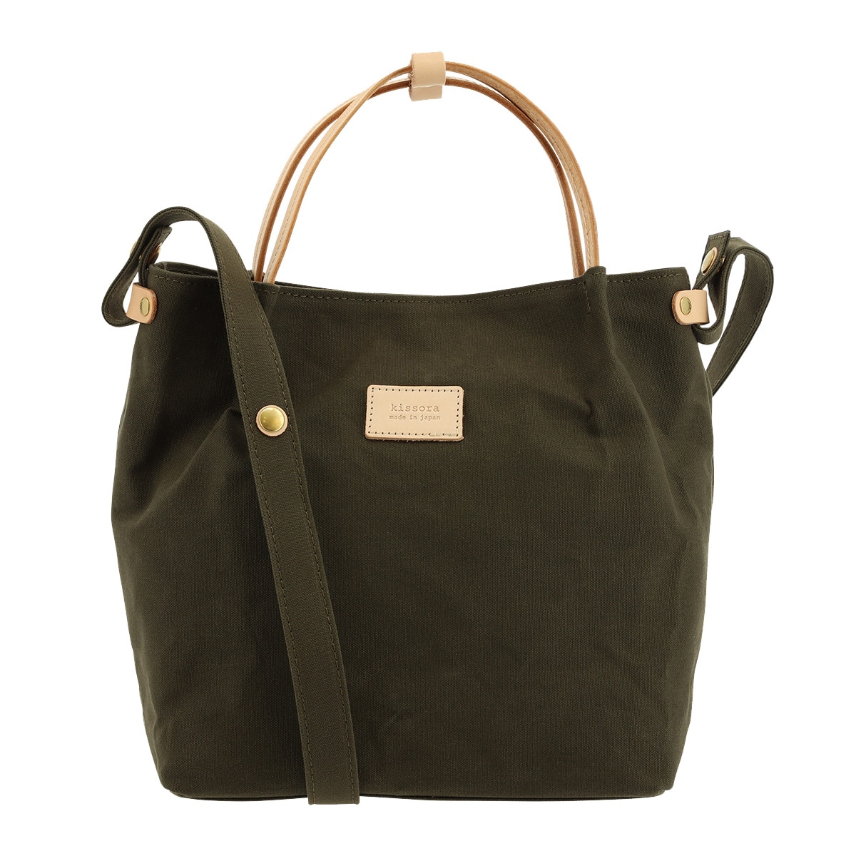 kissora キソラ トートバッグ プルーニャ KIBP-356 日本製 ミニトート 2WAY ショルダーバッグ 帆布 オリーブ