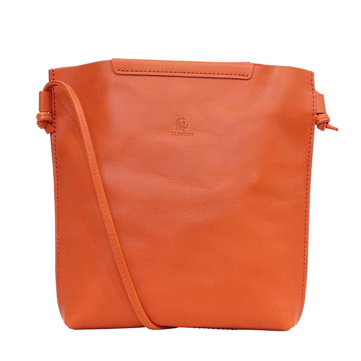 kissora キソラ ショルダーバッグ 本革 スピリト レディース KIBP-360 薄型 ミニショルダー 小さめ 牛革 日本製 レザー オレンジ