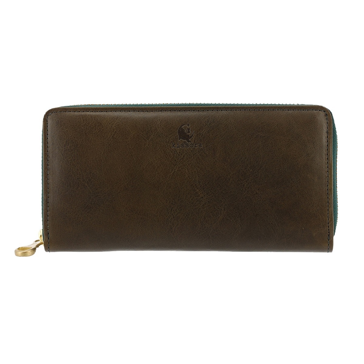 kissora キソラ 長財布 ラウンドファスナー ユニセックス KIBP-386 UDOⅡ 牛革 日本製 オリーブ