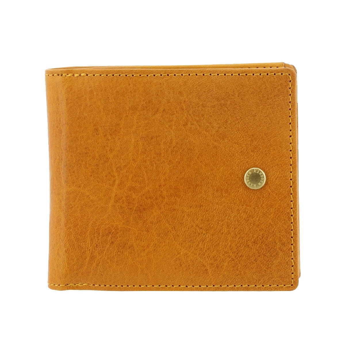 kissora キソラ 二つ折り財布 ユニセックス KIBP-389 UDOII 札入れ BOX型小銭入れ 牛革 日本製 イエロー