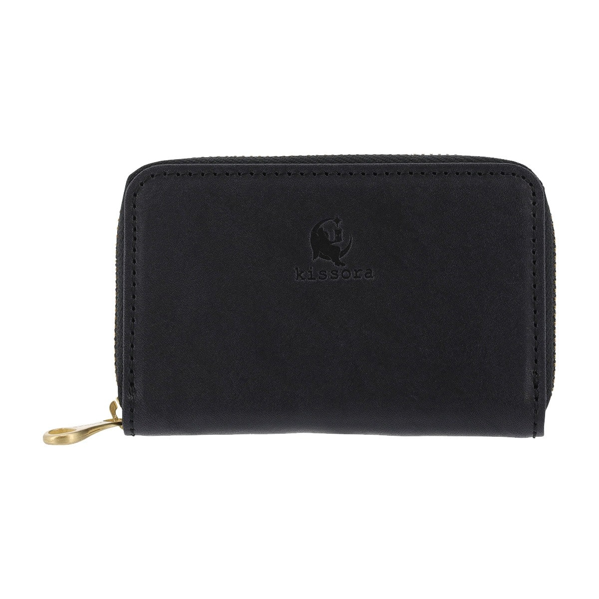 kissora キソラ コインケース ラウンドファスナー ユニセックス KIBP-390 UDOII 小銭入れ 牛革 日本製 ブラック