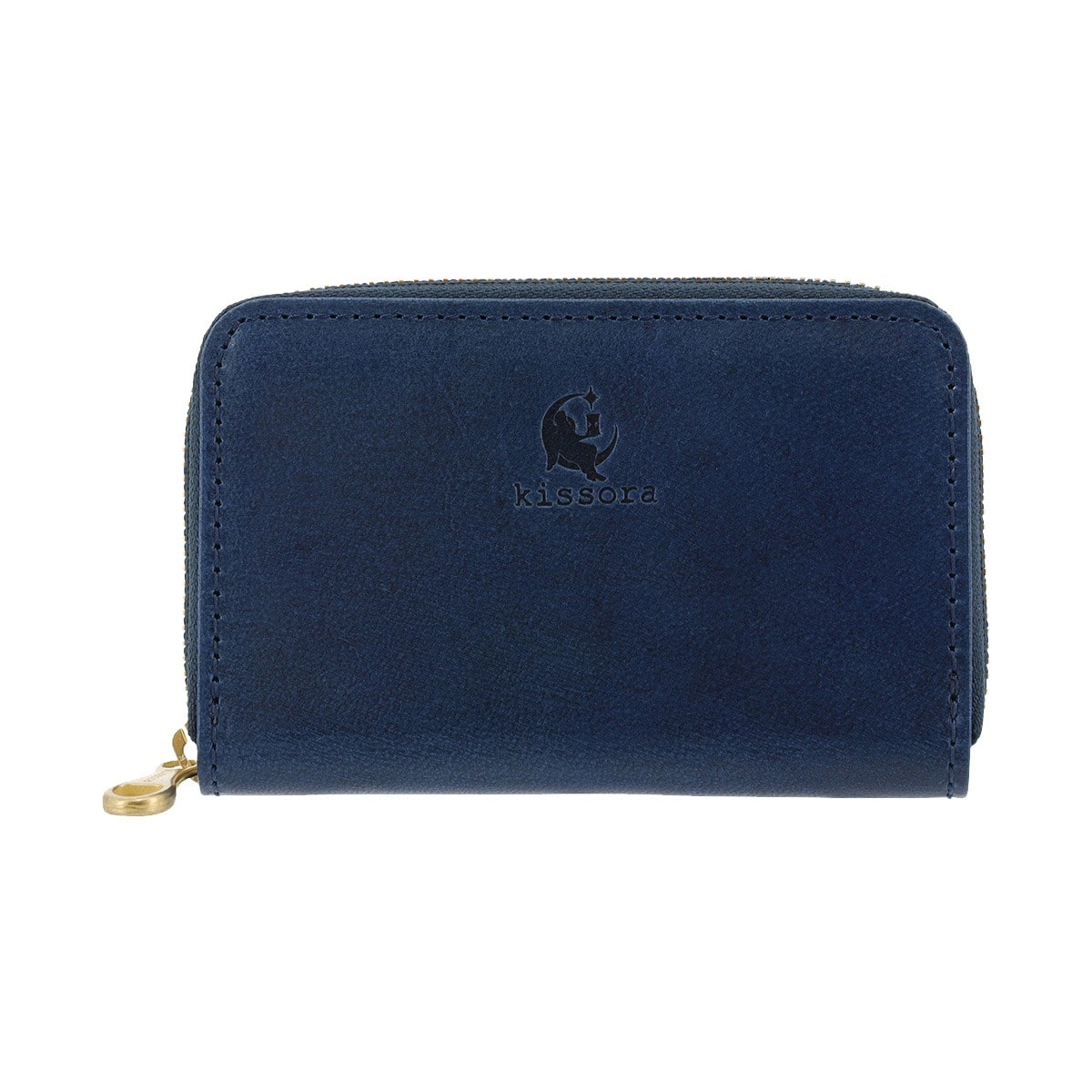 kissora キソラ コインケース ラウンドファスナー ユニセックス KIBP-390 UDOII 小銭入れ 牛革 日本製 ブルー