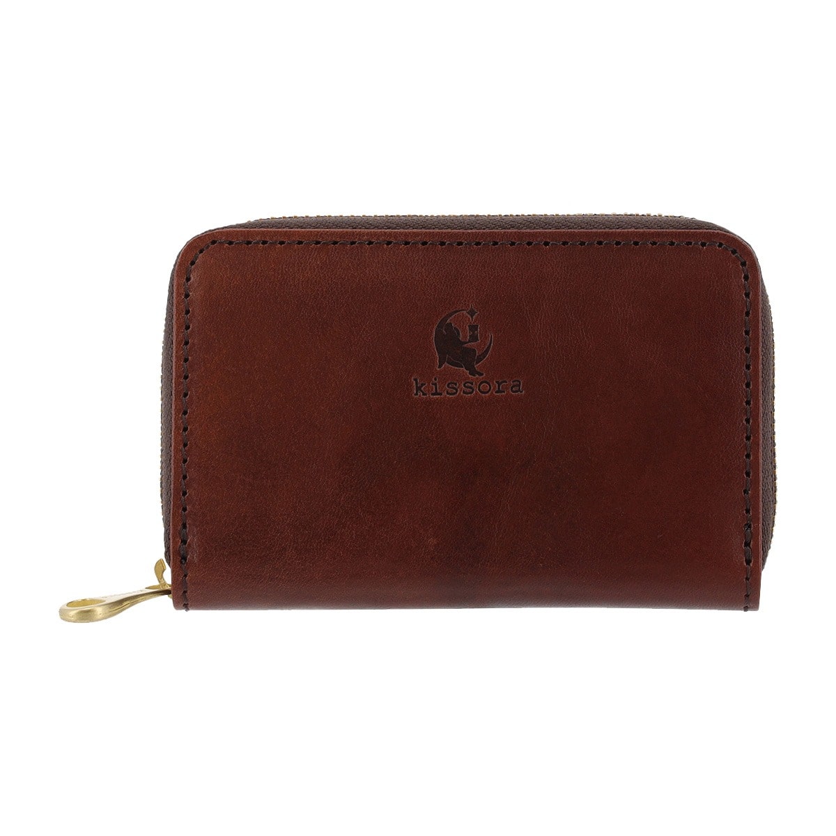 kissora キソラ コインケース ラウンドファスナー ユニセックス KIBP-390 UDOII 小銭入れ 牛革 日本製 ブラウン