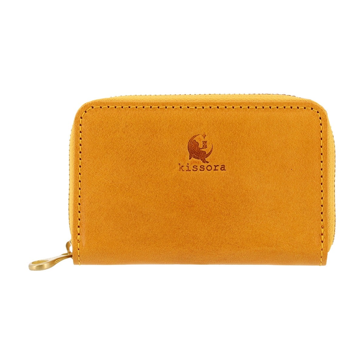 kissora キソラ コインケース ラウンドファスナー ユニセックス KIBP-390 UDOII 小銭入れ 牛革 日本製 イエロー
