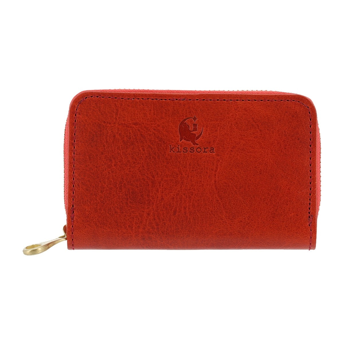 kissora キソラ コインケース ラウンドファスナー ユニセックス KIBP-391 UDOII BOX型 小銭入れ 牛革 日本製 オレンジ