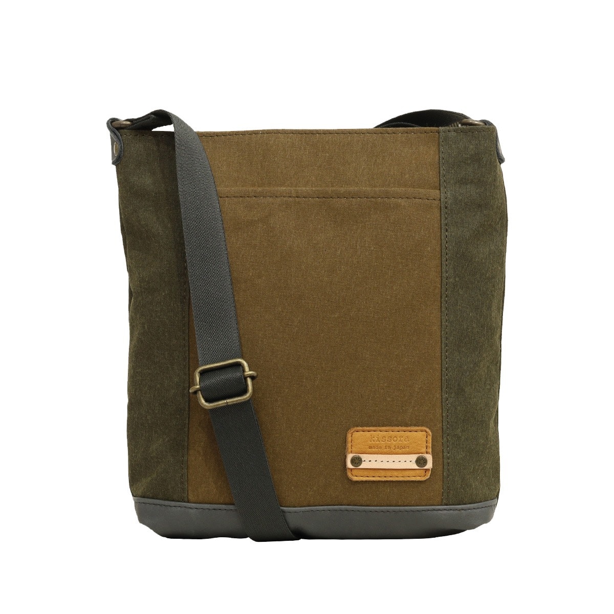 kissora キソラ ショルダーバッグ ラコルト ユニセックス KIBP-397 日本製 牛革 タテ型 カーキ