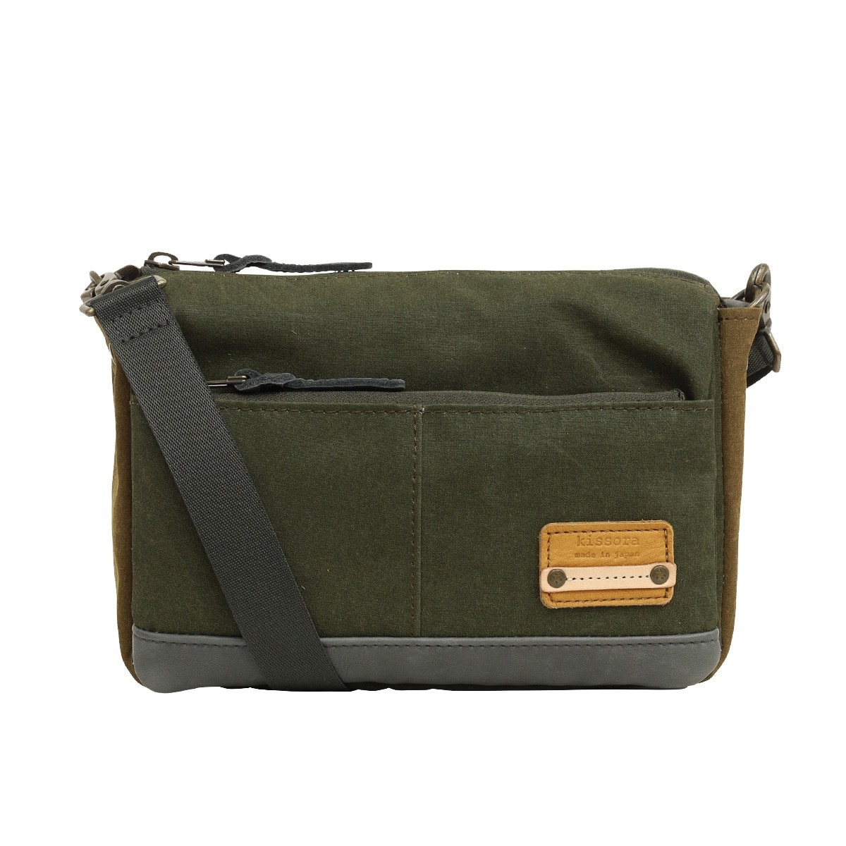 kissora キソラ ショルダーバッグ ラコルト ユニセックス KIBP-398 日本製 斜め掛け ヨコ型 カーキ