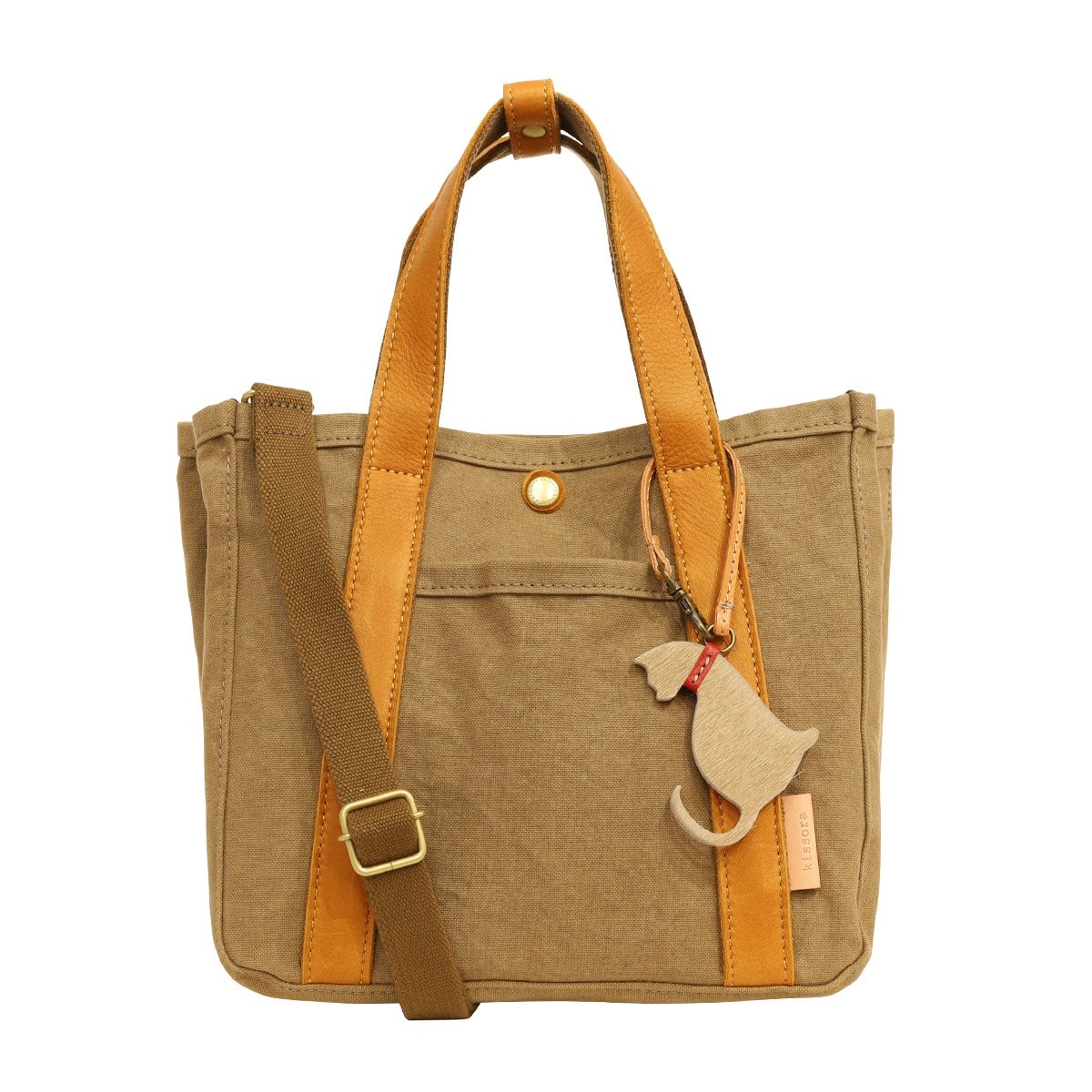 kissora キソラ トートバッグ KIBP-399 ラブメニュー キャメル（猫）