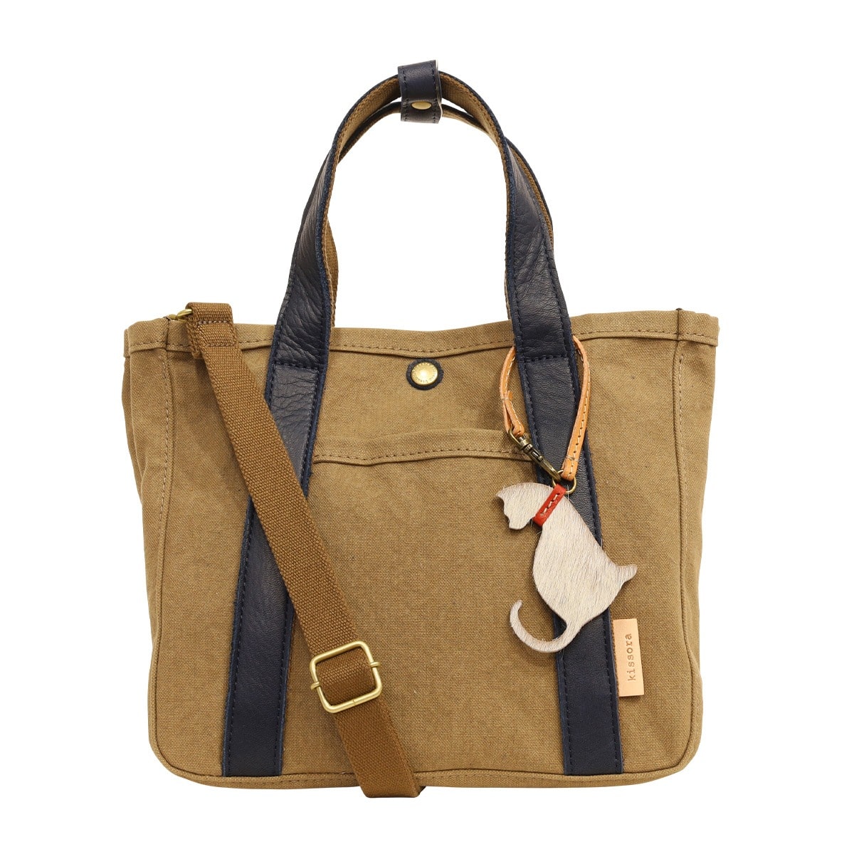 kissora キソラ トートバッグ KIBP-399 ラブメニュー ネイビー（猫）