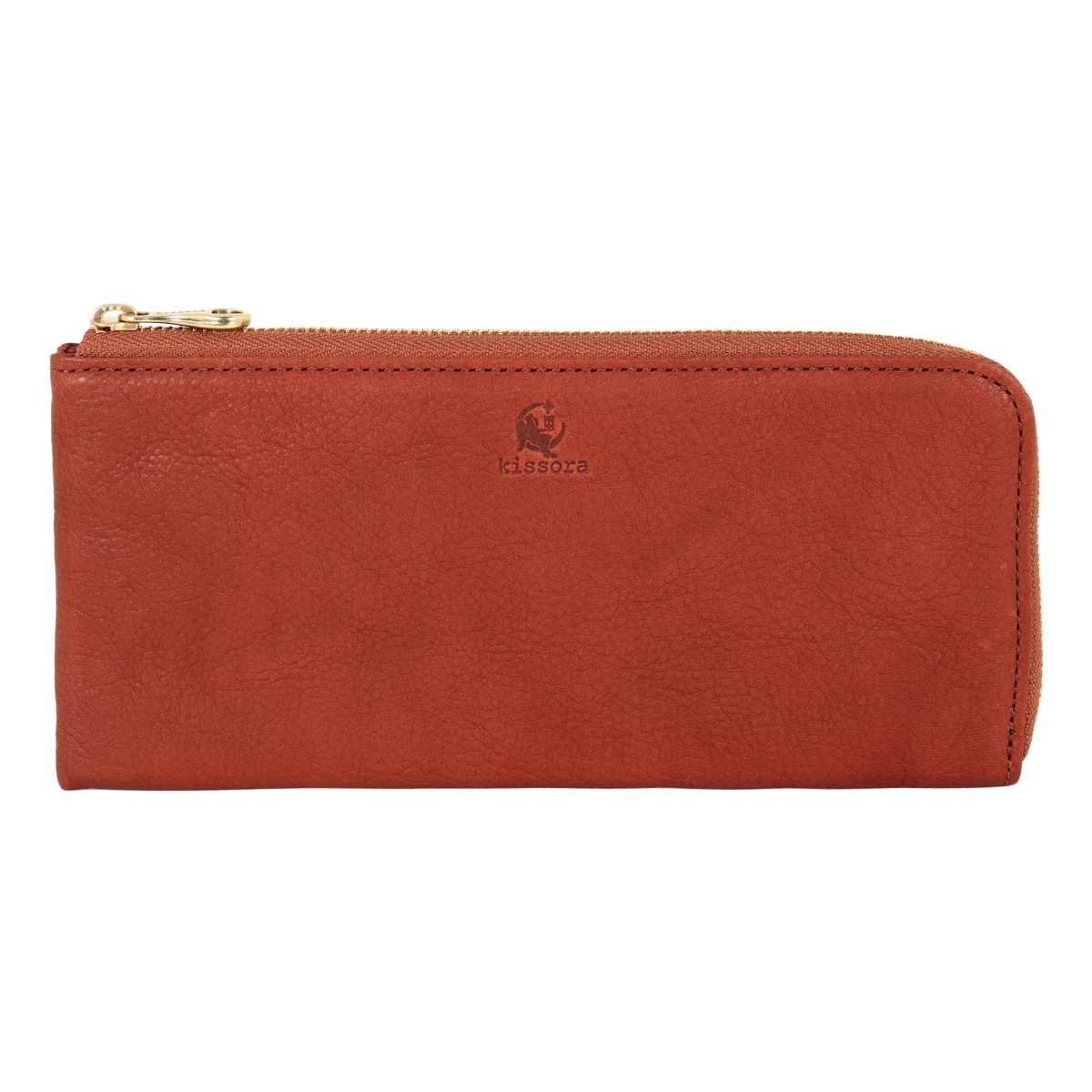 kissora キソラ 長財布 L字ファスナー 本革 レザー オリーブヌメ レディース KIEN-160 日本製 ロングウォレット ヌメ革 国産牛革 大人 シンプル ブラウン