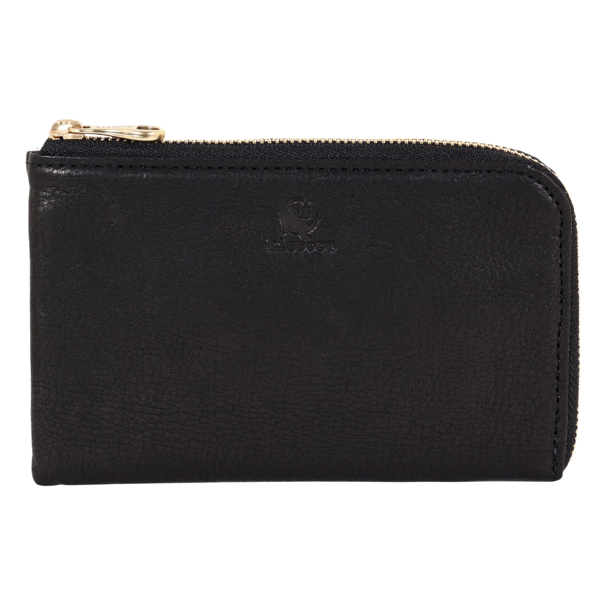 kissora キソラ 財布 本革 レザー 小さめ コンパクト 薄い 薄型 ミニ財布 オリーブヌメ レディース KIEN-161 日本製 ヌメ革 国産牛革 大人 シンプル 小さい ブラック