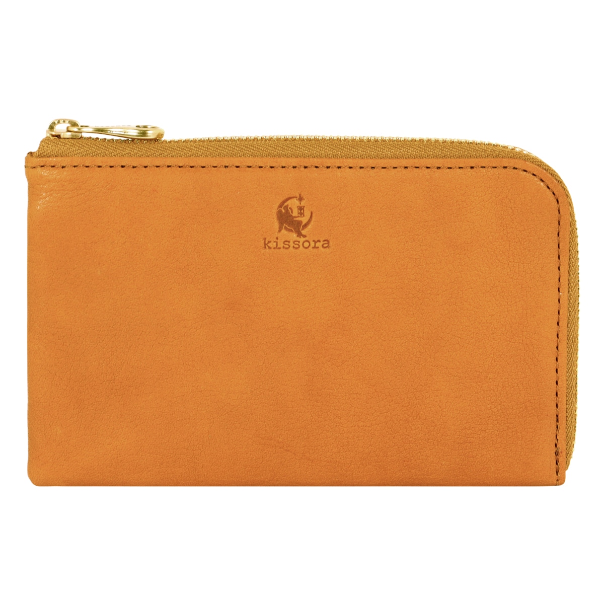 kissora キソラ 財布 本革 レザー 小さめ コンパクト 薄い 薄型 ミニ財布 オリーブヌメ レディース KIEN-161 日本製 ヌメ革 国産牛革 大人 シンプル 小さい キャメル