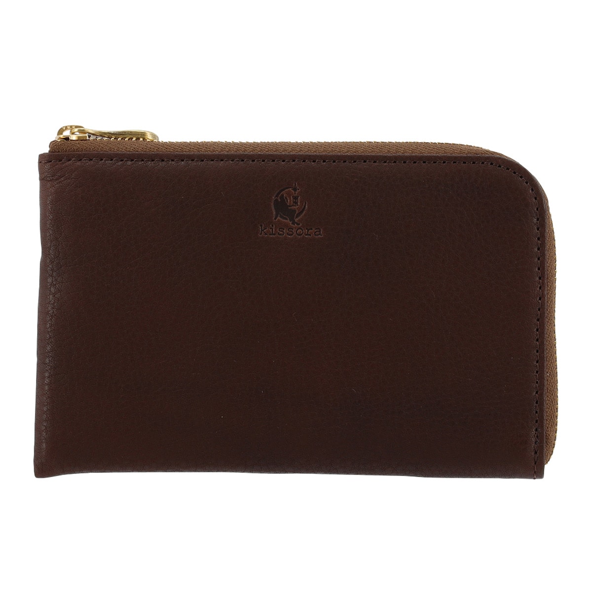 kissora キソラ 財布 本革 レザー 小さめ コンパクト 薄い 薄型 ミニ財布 オリーブヌメ レディース KIEN-161 日本製 ヌメ革 国産牛革 大人 シンプル 小さい チョコ