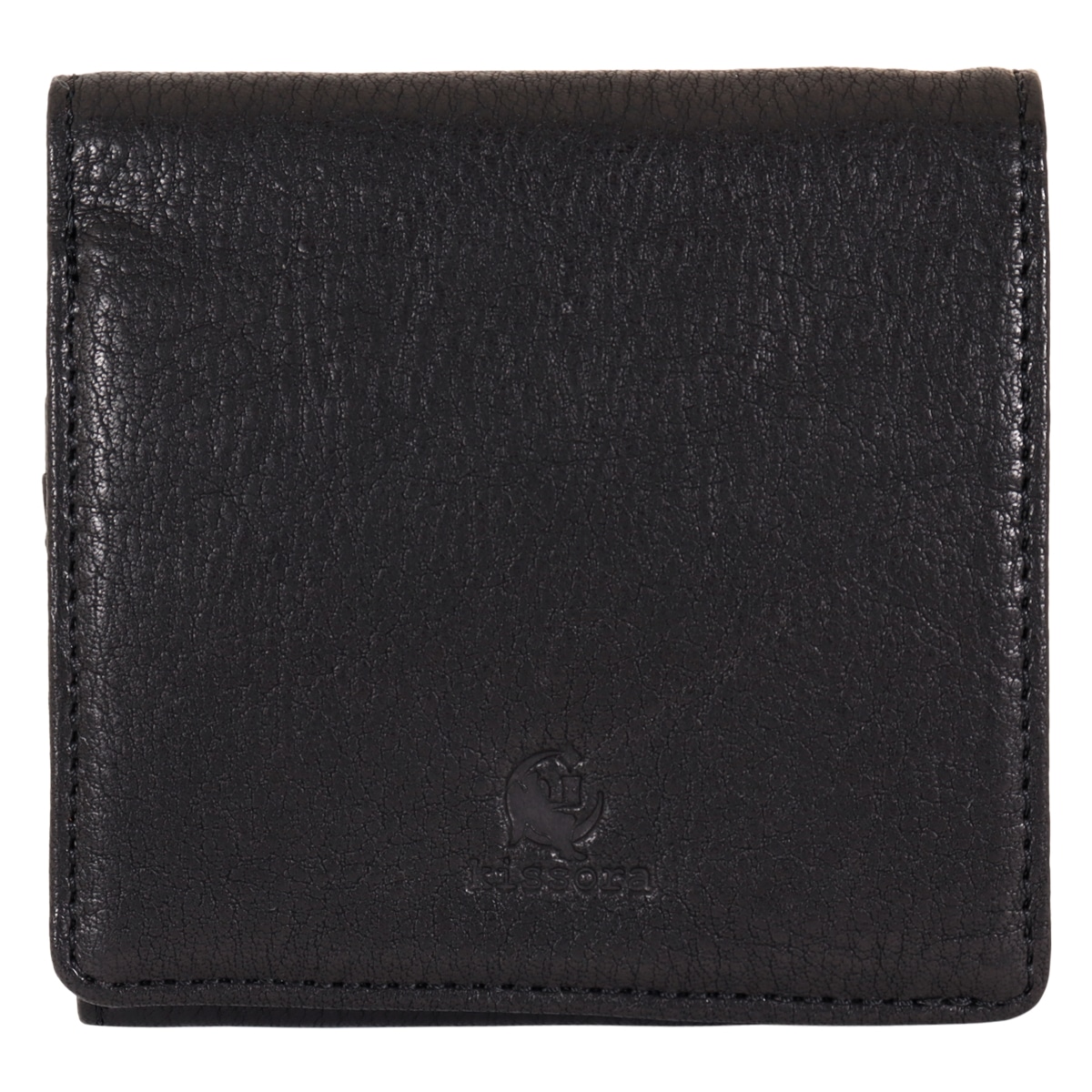 kissora キソラ 二つ折り財布 本革 レザー 小さめ コンパクト 薄い 薄型 ミニ財布 オリーブヌメ レディース KIEN-162 日本製 ヌメ革 国産牛革 大人 シンプル 小さい ブラック