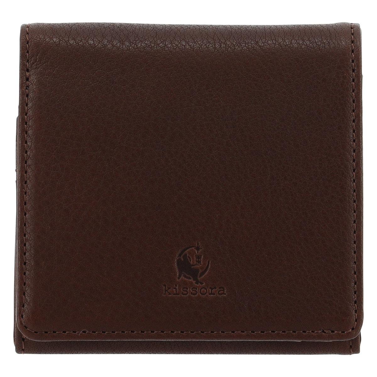 kissora キソラ 二つ折り財布 本革 レザー 小さめ コンパクト 薄い 薄型 ミニ財布 オリーブヌメ レディース KIEN-162 日本製 ヌメ革 国産牛革 大人 シンプル 小さい チョコ