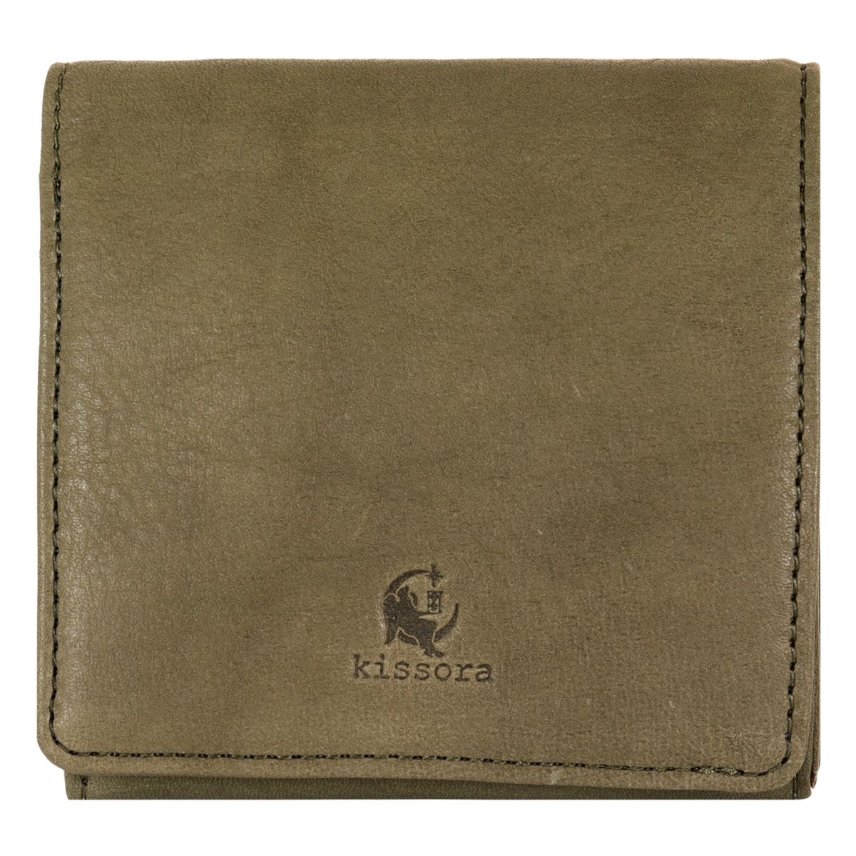kissora キソラ 二つ折り財布 本革 レザー 小さめ コンパクト 薄い 薄型 ミニ財布 オリーブヌメ レディース KIEN-162 日本製 ヌメ革 国産牛革 大人 シンプル 小さい オリーブ