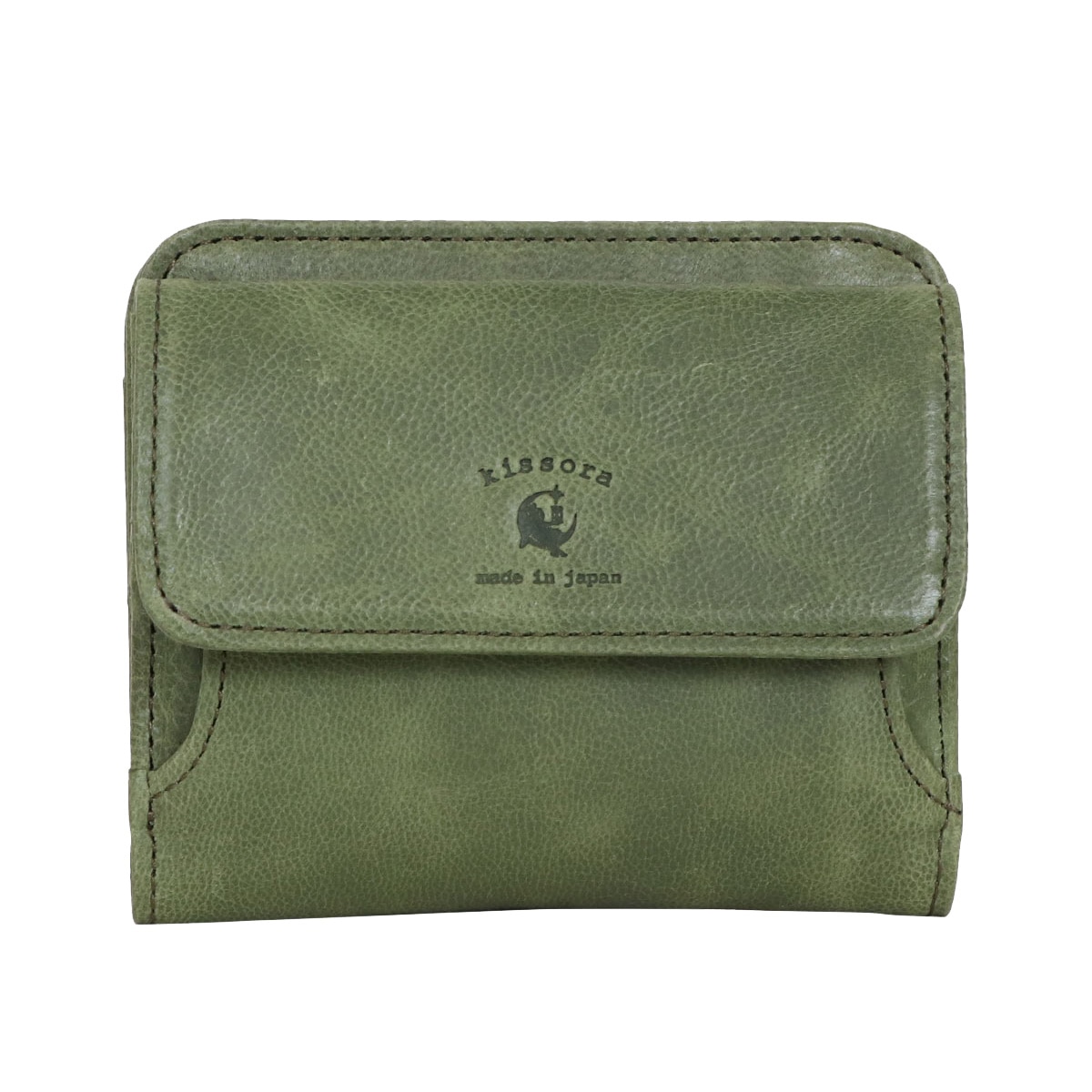 kissora キソラ 二つ折り財布 パンナライト レディース KIEN-169 Panna Lite BOX型小銭入れ 日本製 グリーン