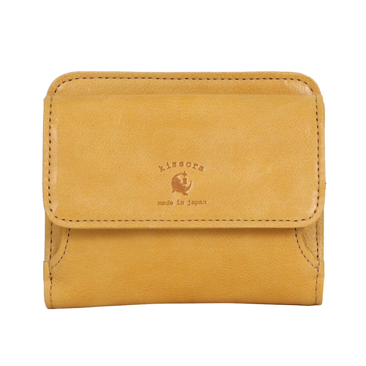kissora キソラ 二つ折り財布 パンナライト レディース KIEN-169 Panna Lite BOX型小銭入れ 日本製 イエロー