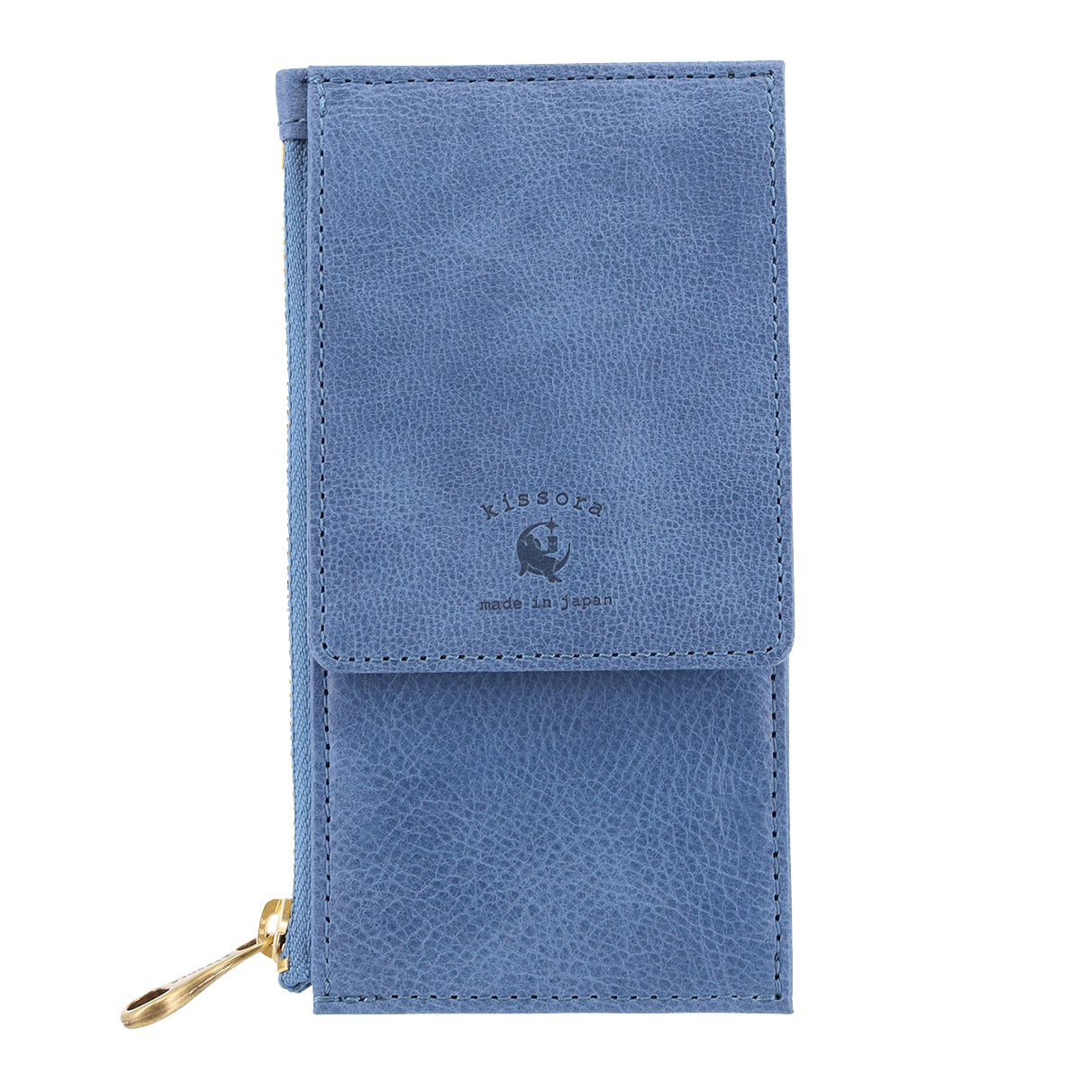 kissora キソラ フラグメントケース 財布 本革 パンナライト KIEN-178 日本製 PANNA LITE カードケース 小銭入れ ミニ財布 ブルー