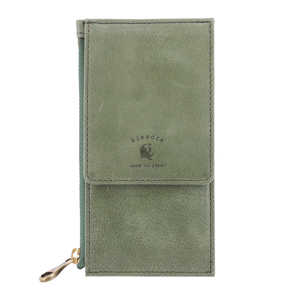 kissora キソラ フラグメントケース 財布 本革 パンナライト KIEN-178 日本製 PANNA LITE カードケース 小銭入れ ミニ財布 グリーン