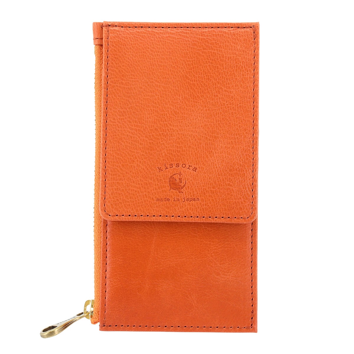 kissora キソラ フラグメントケース 財布 本革 パンナライト KIEN-178 日本製 PANNA LITE カードケース 小銭入れ ミニ財布 オレンジ