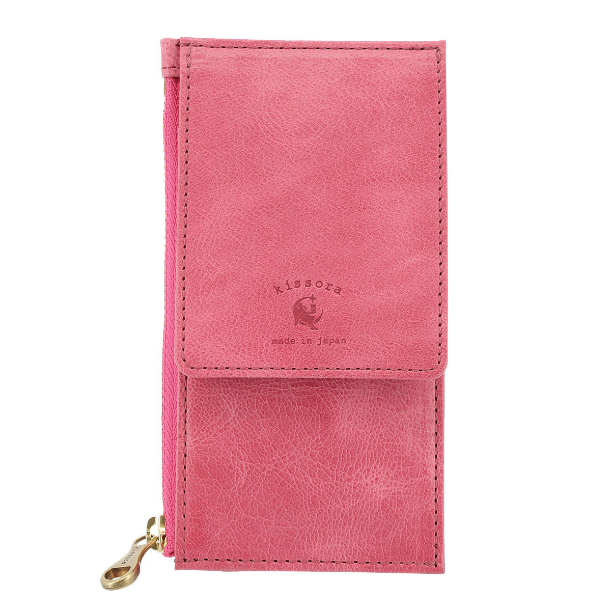 kissora キソラ フラグメントケース 財布 本革 パンナライト KIEN-178 日本製 PANNA LITE カードケース 小銭入れ ミニ財布 ピンク