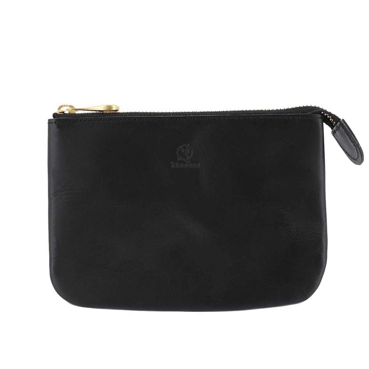 kissora キソラ ポーチ M ピボット レディース KIIS-126 薄マチ 小物入れ 牛革 日本製 ブラック