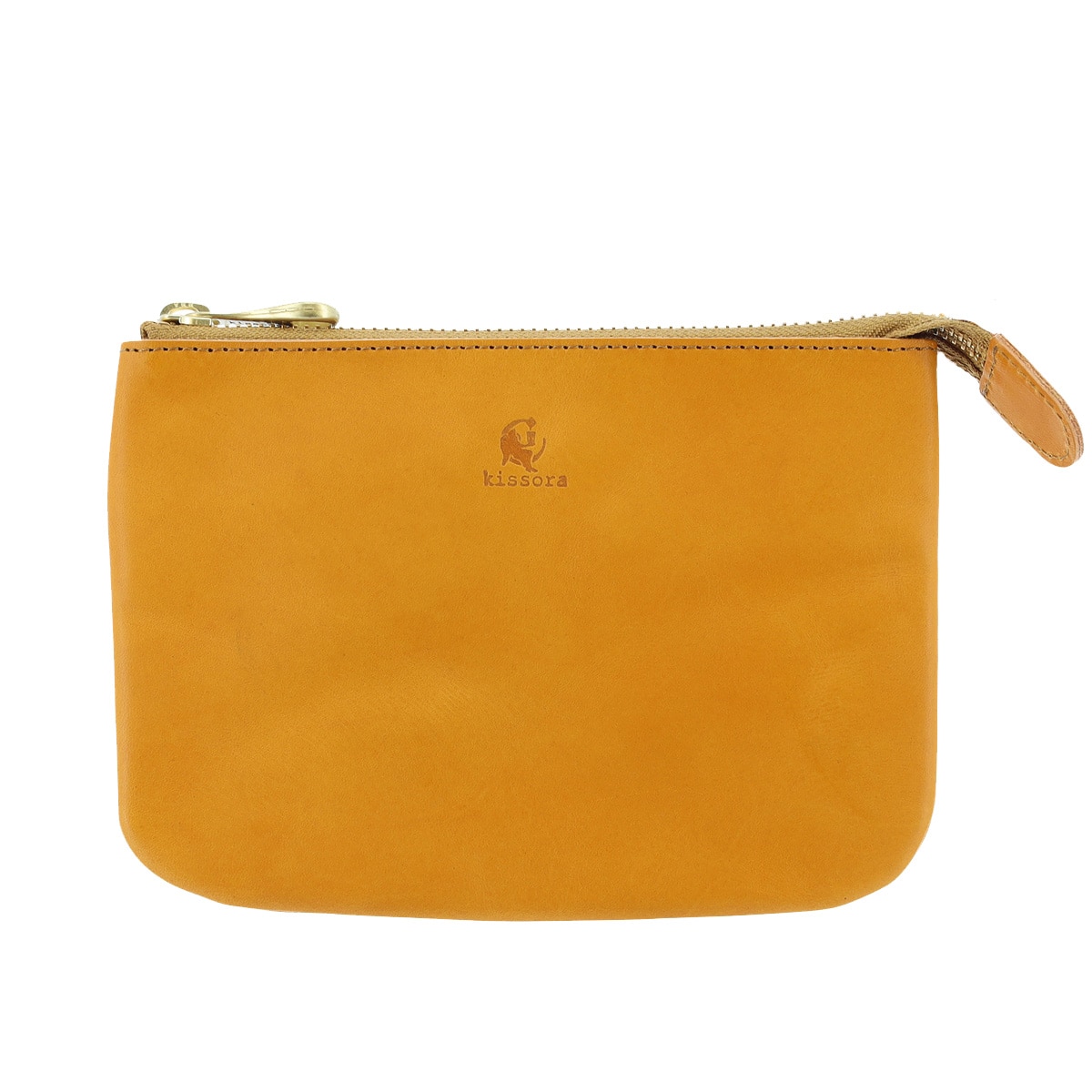 kissora キソラ ポーチ M ピボット レディース KIIS-126 薄マチ 小物入れ 牛革 日本製 キャメル