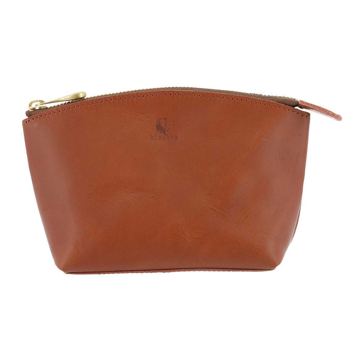kissora キソラ ポーチ ピボット レディース KIIS-128 シェル型 小物入れ 牛革 日本製 ブラウン