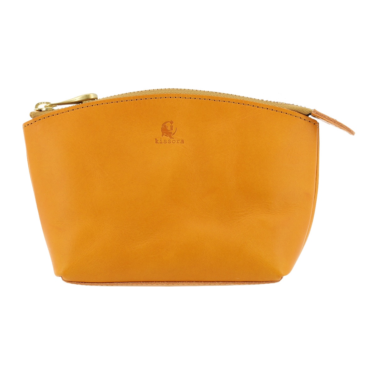 kissora キソラ ポーチ ピボット レディース KIIS-128 シェル型 小物入れ 牛革 日本製 キャメル