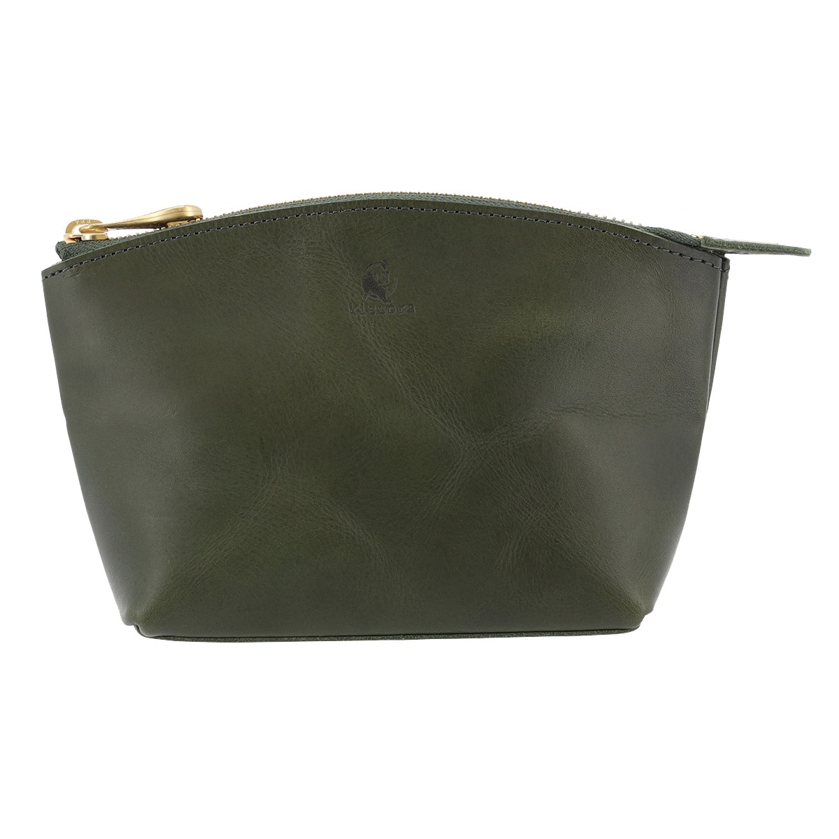 kissora キソラ ポーチ ピボット レディース KIIS-128 シェル型 小物入れ 牛革 日本製 グリーン