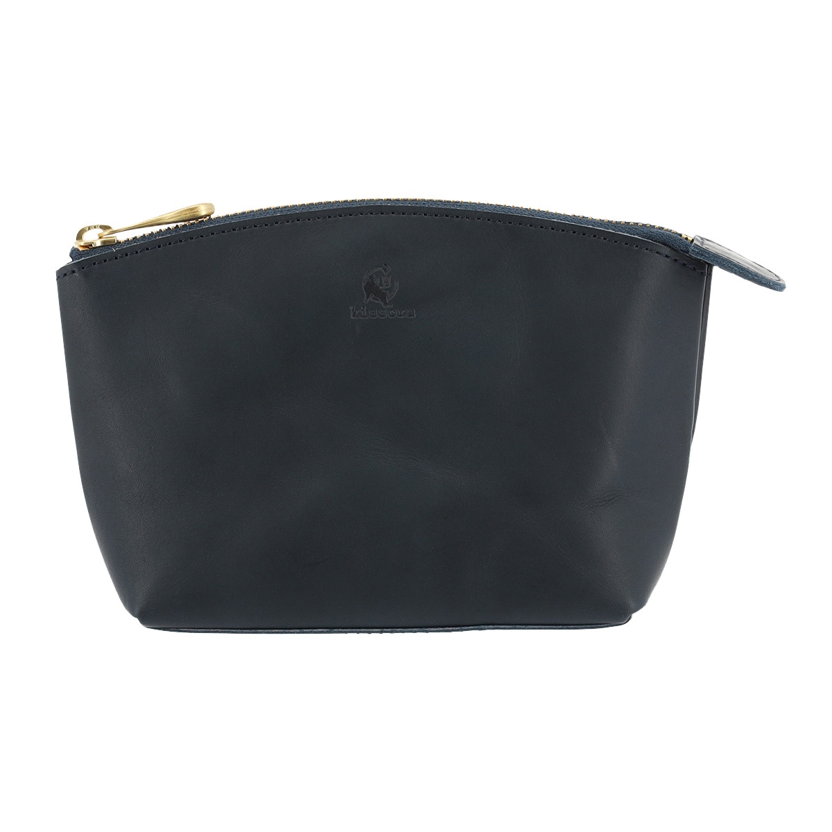 kissora キソラ ポーチ ピボット レディース KIIS-128 シェル型 小物入れ 牛革 日本製 ネイビー