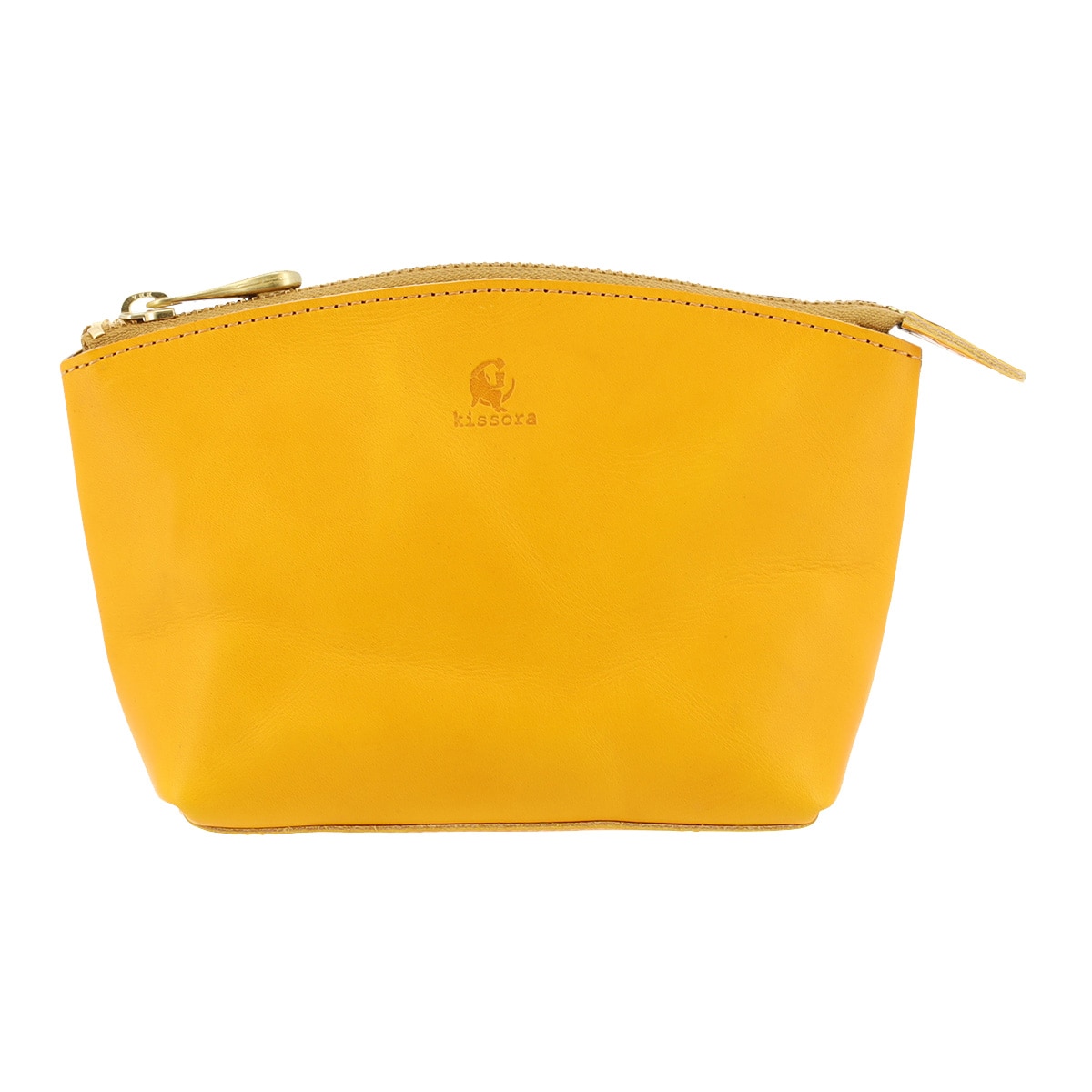 kissora キソラ ポーチ ピボット レディース KIIS-128 シェル型 小物入れ 牛革 日本製 イエロー