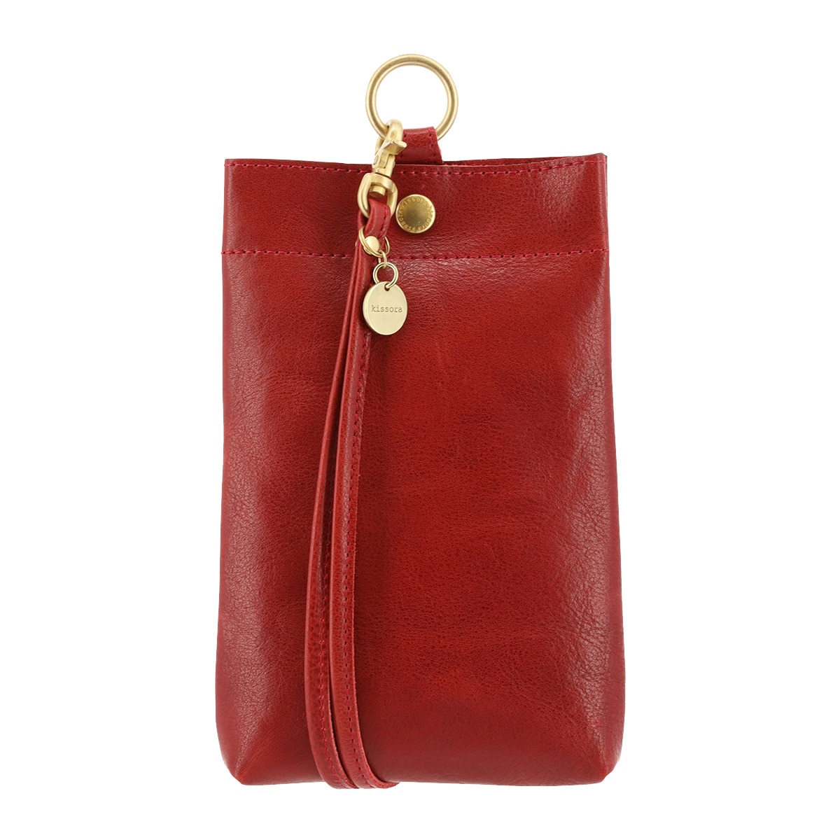 kissora キソラ スマホショルダー 本革 ブリリオ KIIS-131 ショルダーバッグ ミニショルダー 牛革 日本製 スマホストラップ レッド
