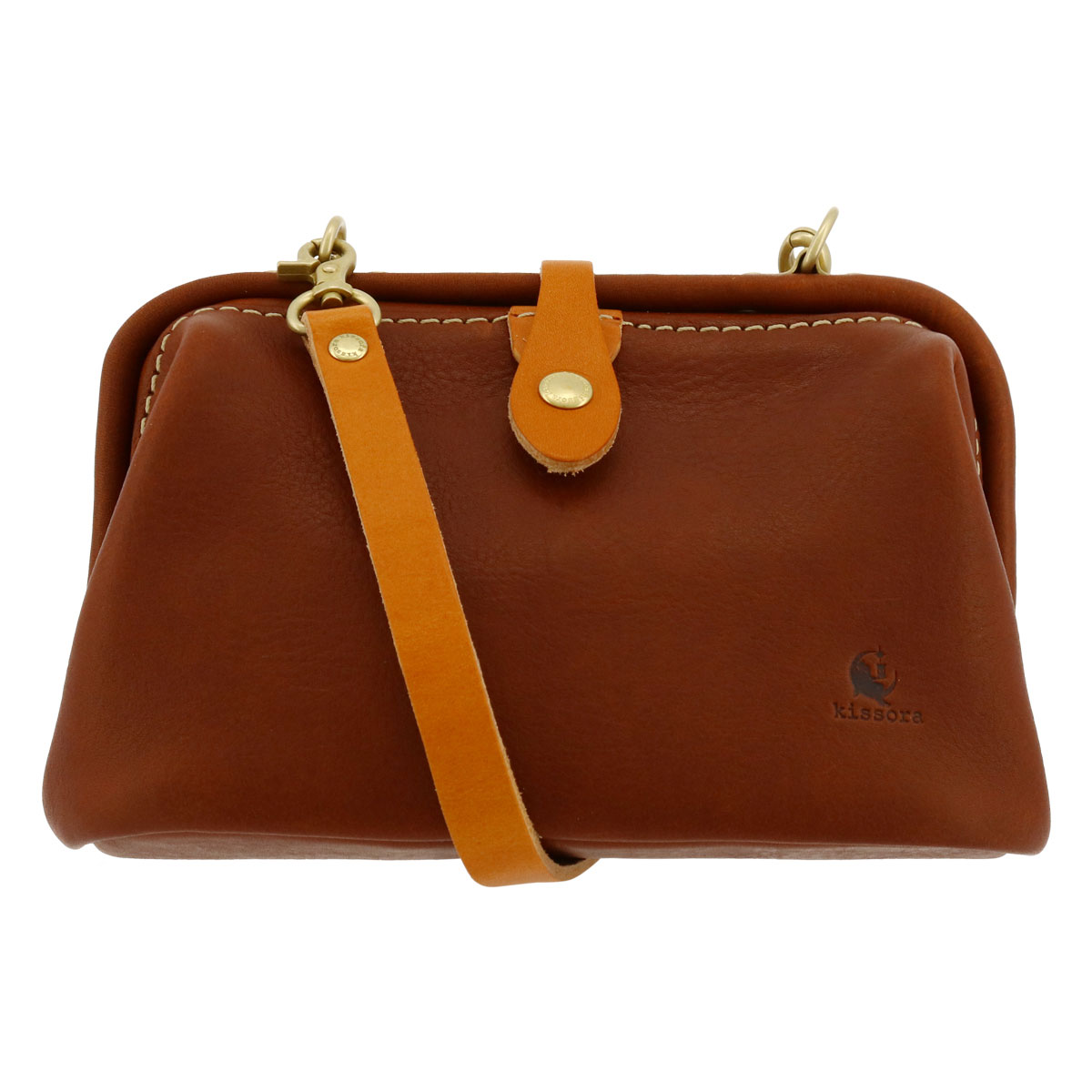 kissora キソラ ショルダーバッグ エピカ 本革 レディース KIKN-097 日本製 │ ミニショルダー ダレスバッグ がま口 牛革 レザー ブラウン