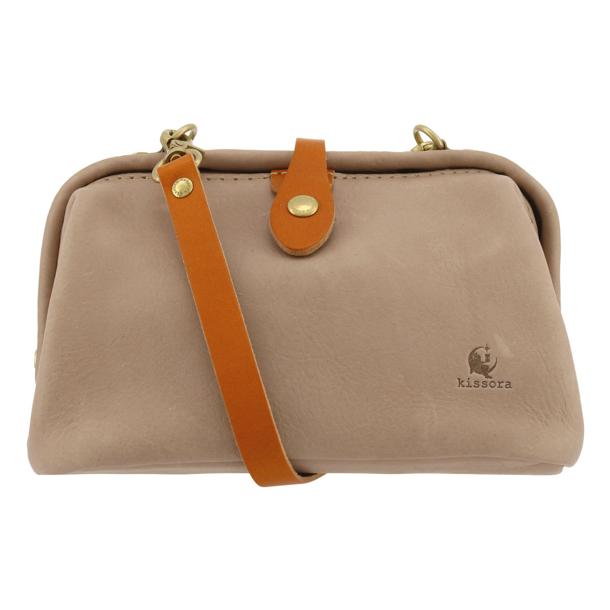 kissora キソラ ショルダーバッグ エピカ 本革 レディース KIKN-097 日本製 │ ミニショルダー ダレスバッグ がま口 牛革 レザー グレー