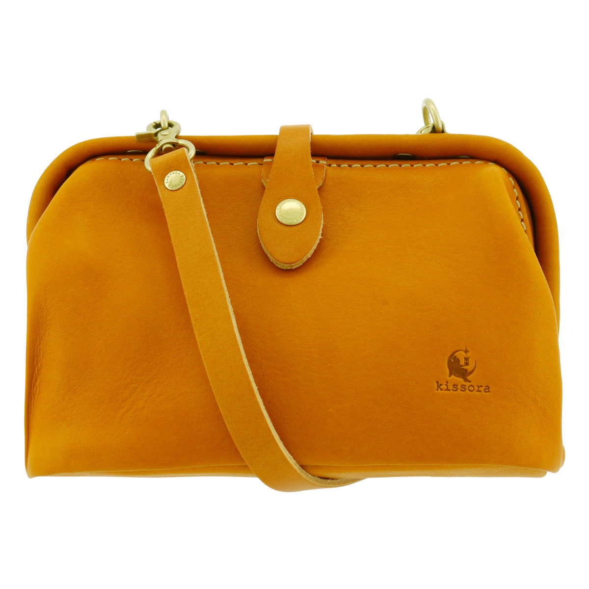 kissora キソラ ショルダーバッグ エピカ 本革 レディース KIKN-097 日本製 │ ミニショルダー ダレスバッグ がま口 牛革 レザー イエロー