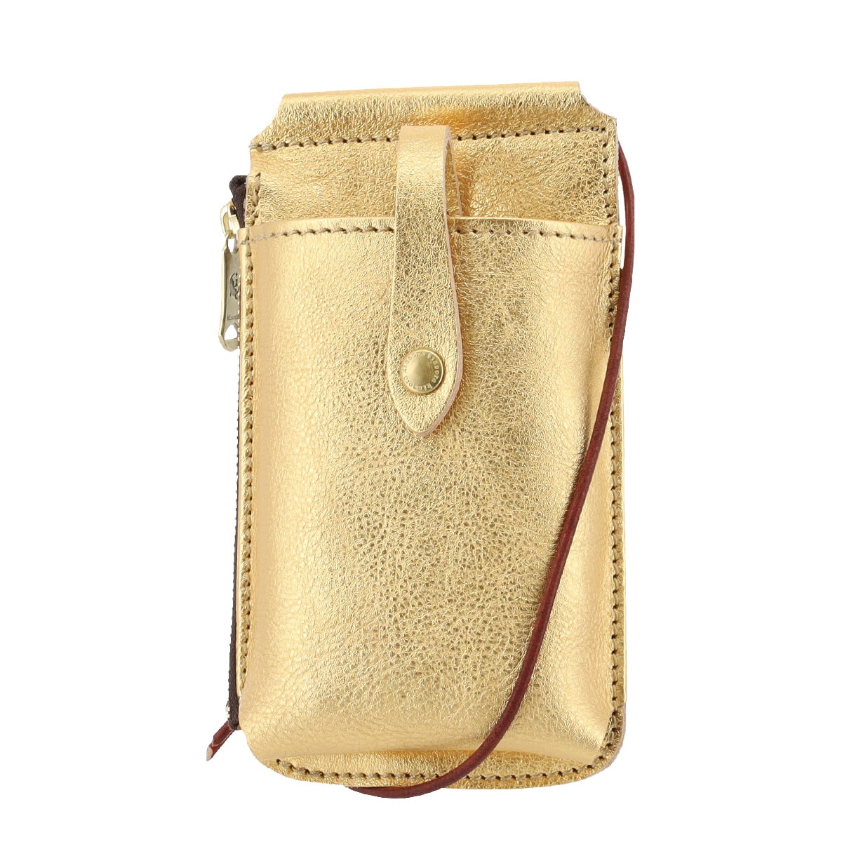 kissora キソラ スマホショルダー 本革 メタリック・ルーチェ KIKN-122 ショルダーバッグ ミニショルダー 牛革 日本製 レザー ゴールド