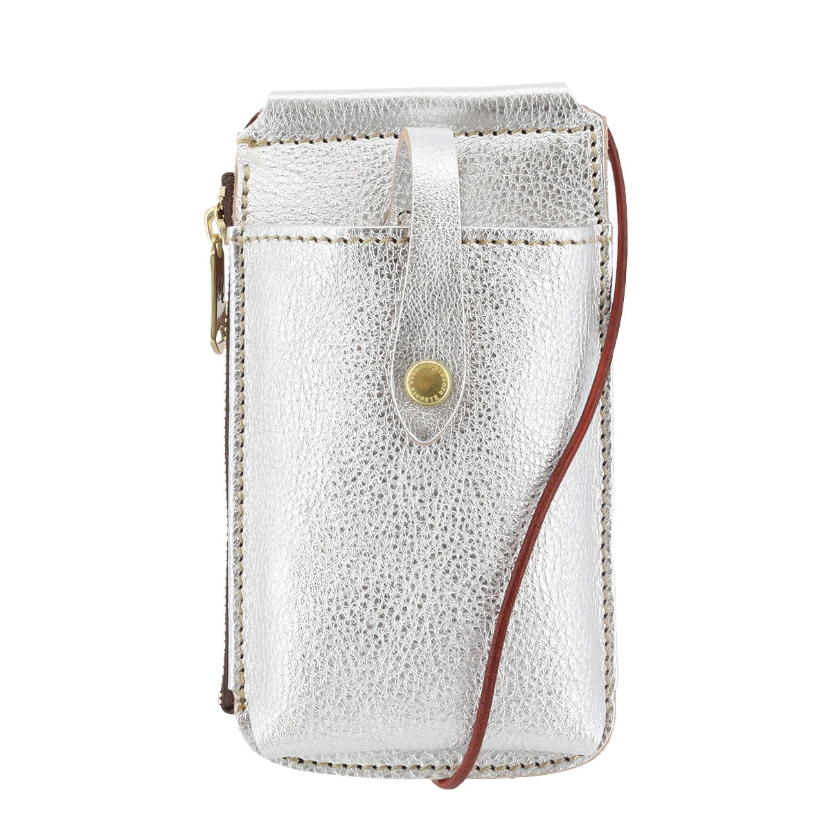 kissora キソラ スマホショルダー 本革 メタリック・ルーチェ KIKN-122 ショルダーバッグ ミニショルダー 牛革 日本製 レザー シルバー