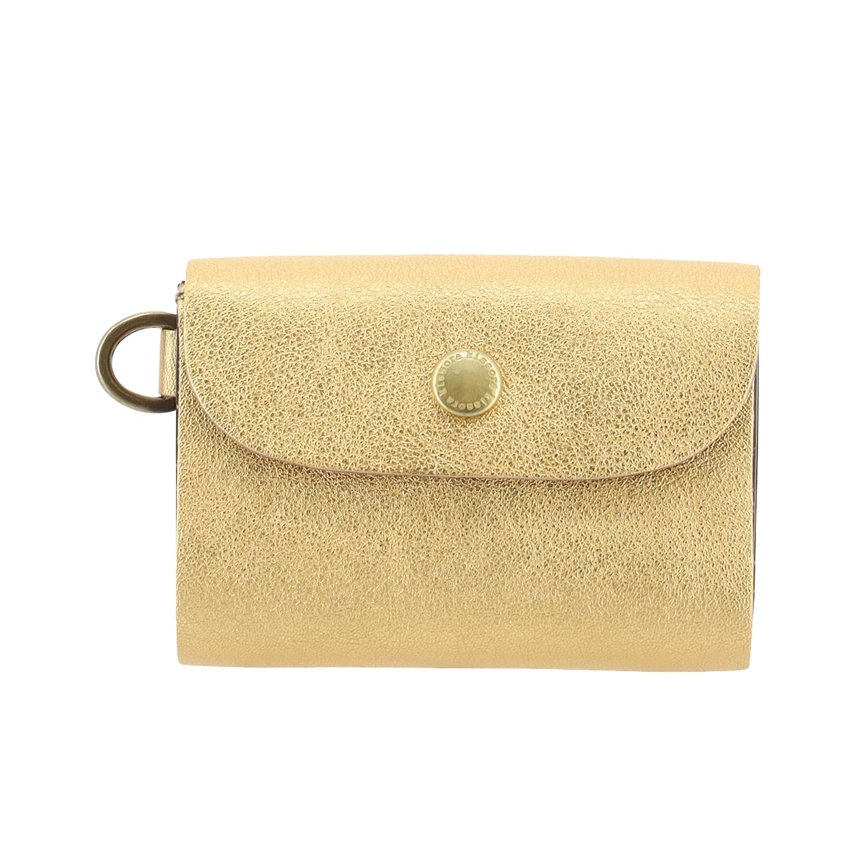 kissora キソラ 三つ折り財布 メタリック・ルーチェ KIKN-123 ミニウォレット 札入れ 小銭入れ 牛革 日本製 ゴールド