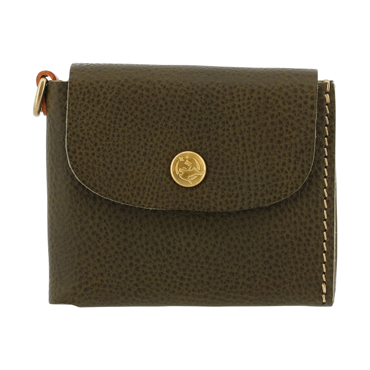 kissora キソラ 二つ折り財布 本革 ミネルバボックス KIKN-126 ミニ財布 牛革 日本製 レザー オリーブ