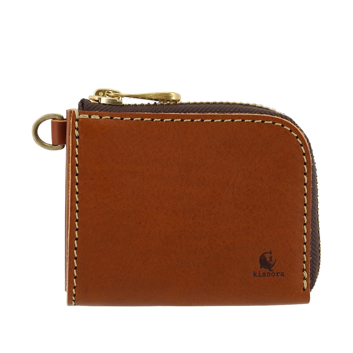 kissora キソラ ショートウォレット L字ファスナー 財布 本革 ミネルバボックス KIKN-127 日本製 牛革 レザー キャメル