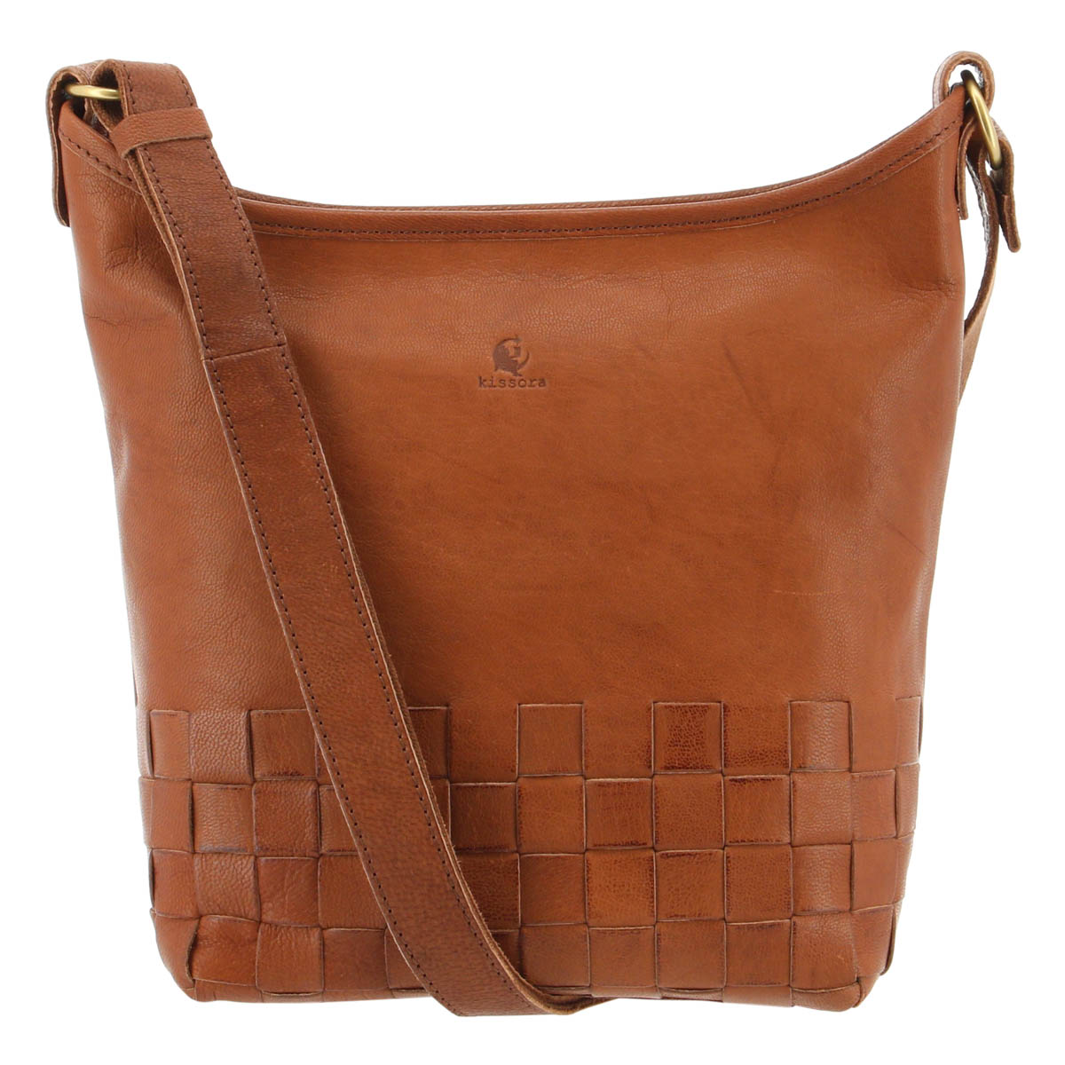 kissora キソラ ショルダーバッグ 本革 レディース KIMI-024 リゾートメッシュ レザー 山羊革 上品 シンプル 斜め掛け 軽量 旅行 ブラウン