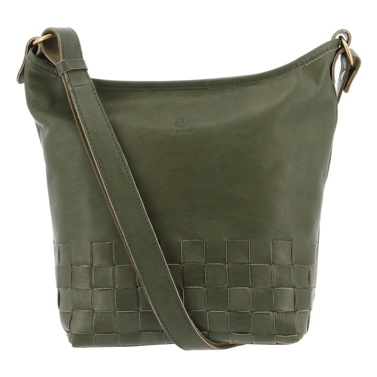 kissora キソラ ショルダーバッグ 本革 レディース KIMI-024 リゾートメッシュ レザー 山羊革 上品 シンプル 斜め掛け 軽量 旅行 グリーン