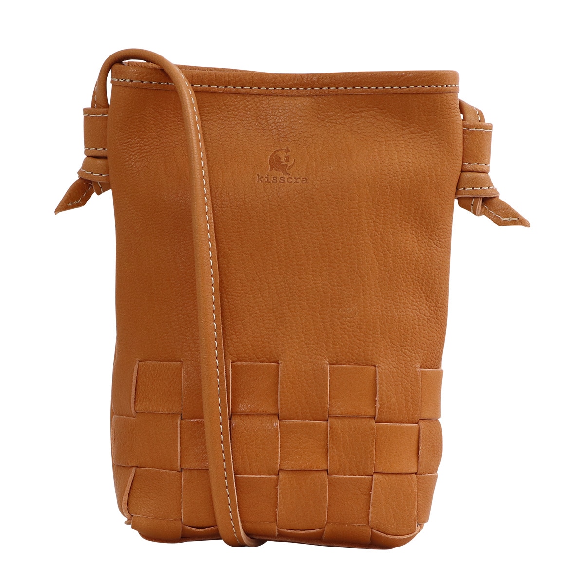 kissora キソラ ショルダーバッグ リゾートメッシュ レディース KIMI-139 スマホポシェット 日本製 キャメル