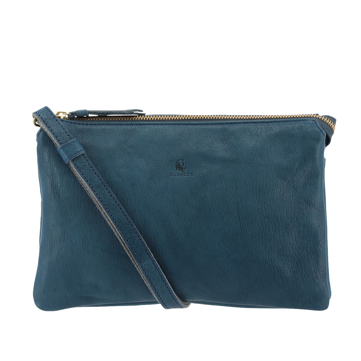 kissora キソラ ショルダーバッグ 本革 カプラ KIMI-142 日本製 山羊革 レザー ブルー